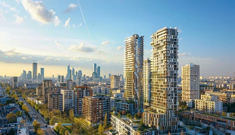 Vue dynamique du centre-ville de Saint-Denis soulignant le potentiel d'investissement immobilier dans la banlieue parisienne