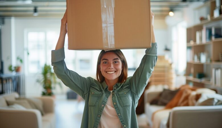 Alt d'image: "Aide ménagère souriante prête à aider à l'emballage pour un déménagement efficace à Saint-Denis, bénéficiez d'une aide ménagère déménagement adaptée à vos besoins.
