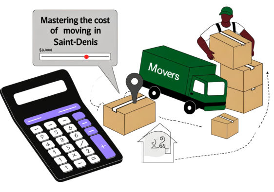 Planification efficace du déménagement montrant une famille consultant un guide des tarifs à Saint-Denis pour maîtriser les coûts